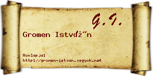 Gromen István névjegykártya